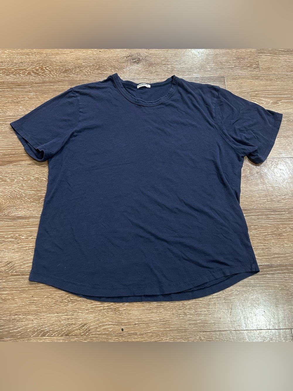Buck Mason Mens XL Navy Blue Slub Cotton Crewneck Short Sleeve T Shirt USA READ
